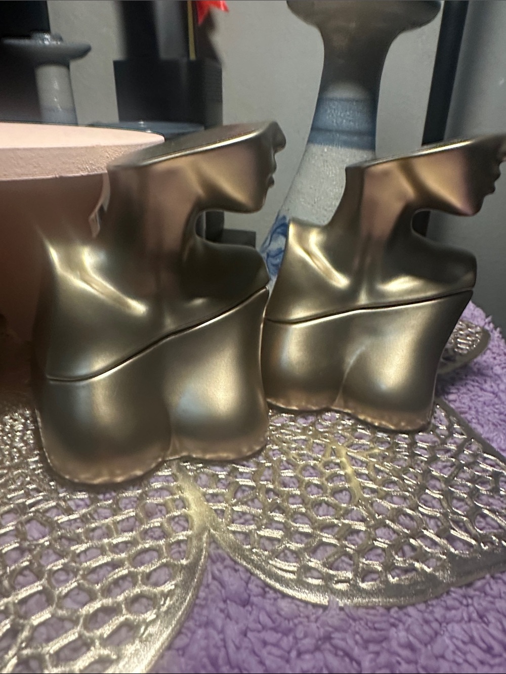 Metallic Gold Women's Platform Heels